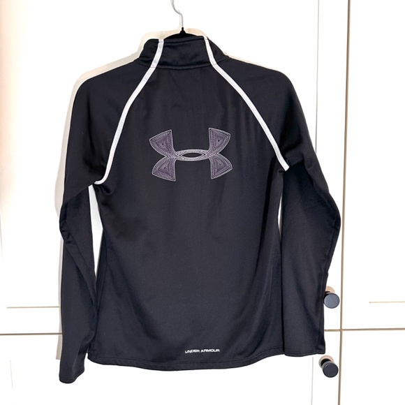Under Armour Quarter-Zip Mock Neck Fleece Pullover; Women's US Medium (8) - Picture 2 of 7